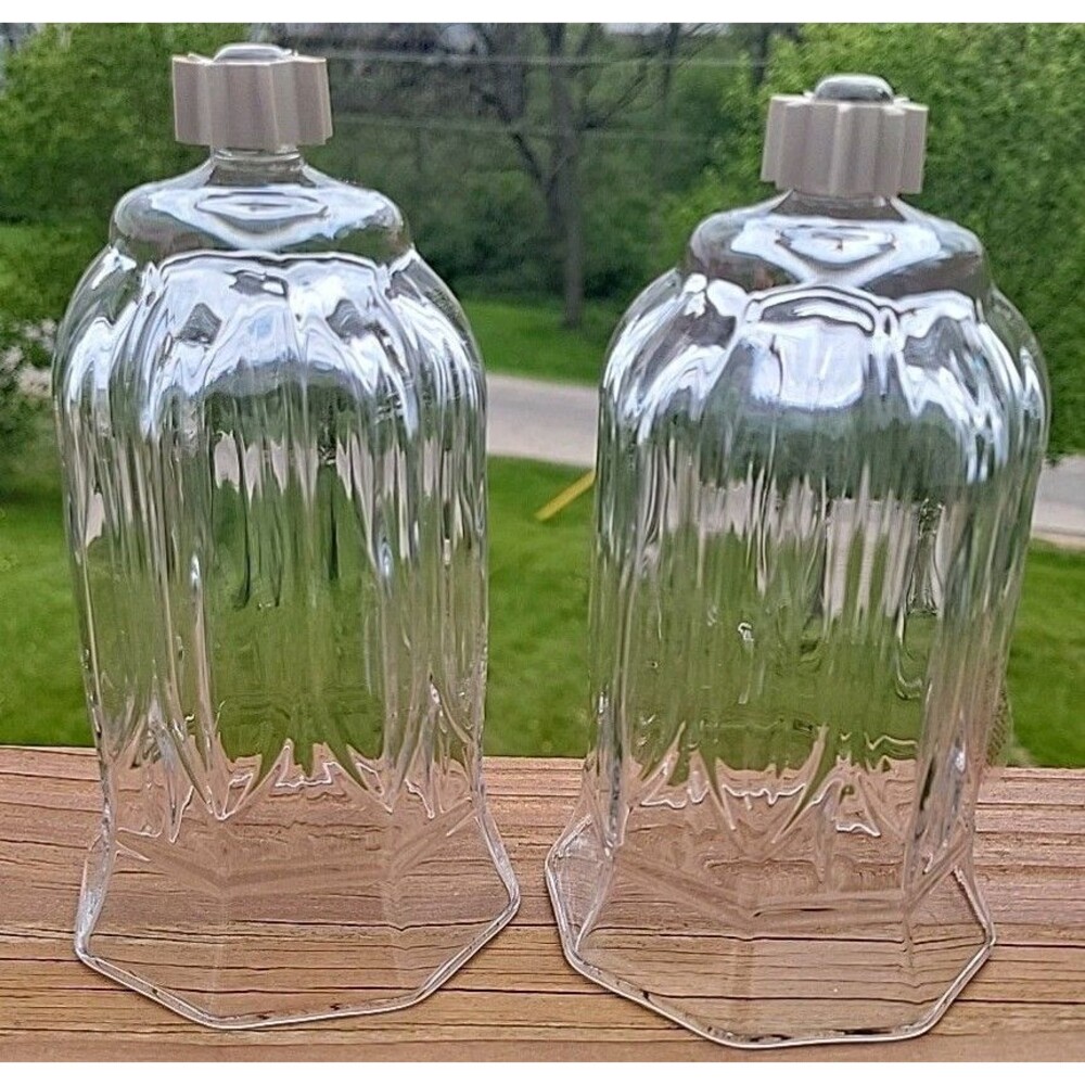 Vintage Home Interiors Cathedral Tall Glass Votive Candle Holders Set of 2 HOMCO